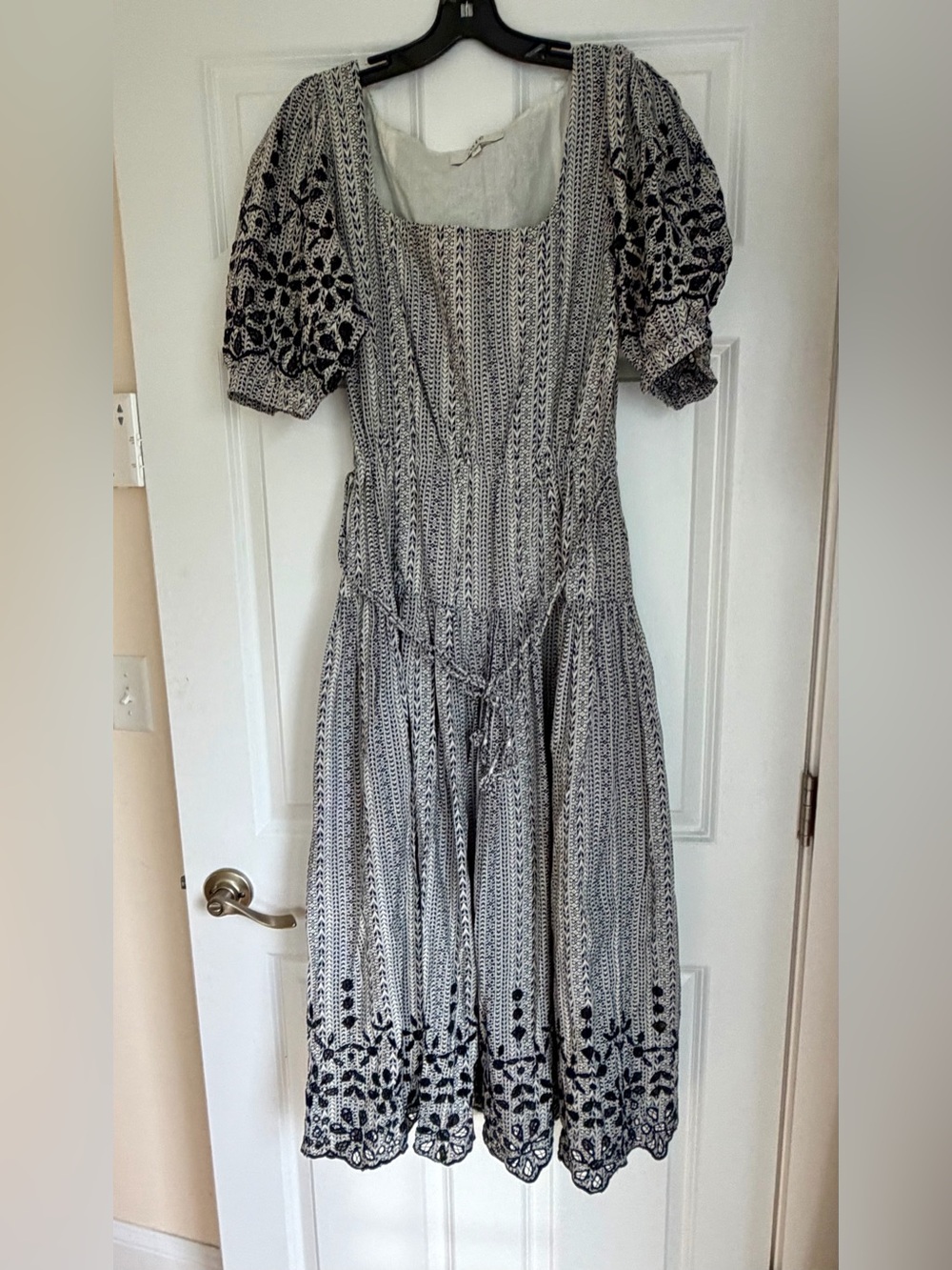 Joie Nashua Black and White Long Sleeve Dress large